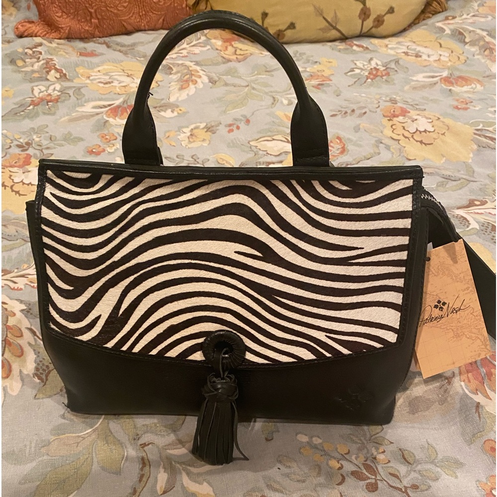 New PATRICIA NASH Zebra Leather Purse